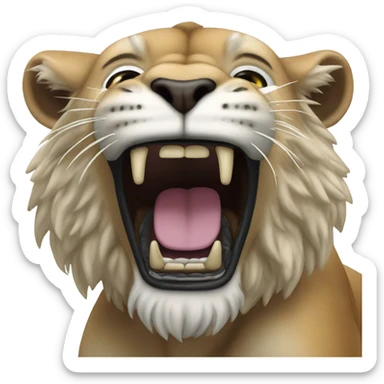 Detroit lion roaring loudly sticker