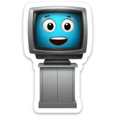  cabeza de televisor con cuerpo sticker