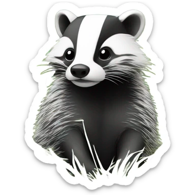 the animal badger in the grass sticker