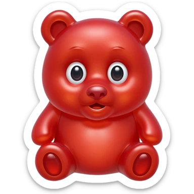beautiful red gummy bear with eyes and long hair only head sticker