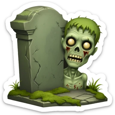 Like a zombie coming out of a tomb stone sticker