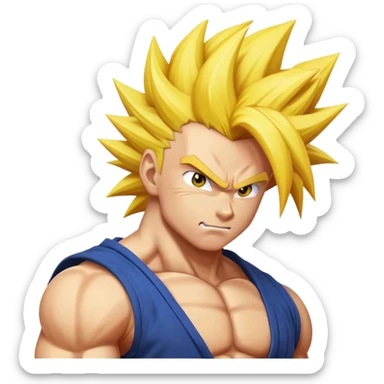 super saiyan with spiky yellow hair sticker