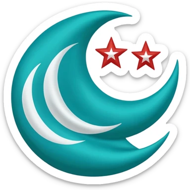 Turkuaz renginde türk bayrağı yapar mısın. Bayrak. I want to flag. 🇹🇷 Like this but turquoise. İt's must be turquoise. İt's just emoji  sticker