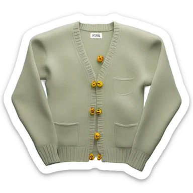 Sage oversize wool open short cardigan, isolated sticker