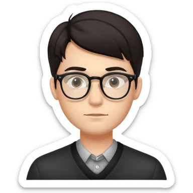 young man with glasses and slick hair sticker