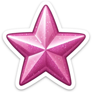Pink Glitter Star Heart sticker