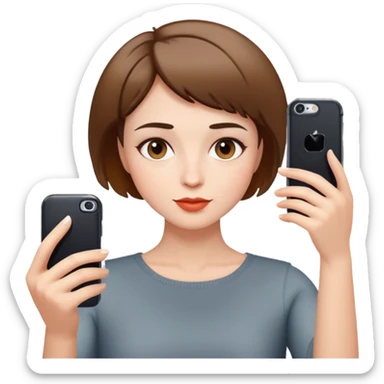 woman taking a selfie, short hair sticker