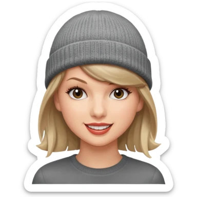 taylor swift wearing gray beanie sticker