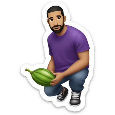 Drake the rapper moving an eggplant around sticker