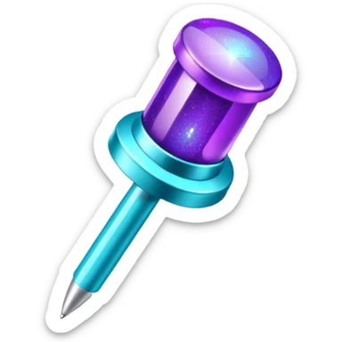 glitter purple and cian pin office sticker