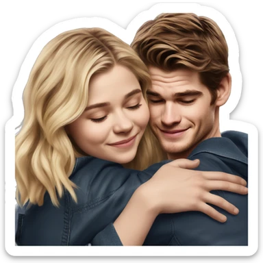 Chloe grace moretz hugging Andrew Garfield  sticker