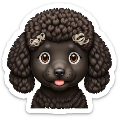 black poodle with brown fur around the mouth sticker