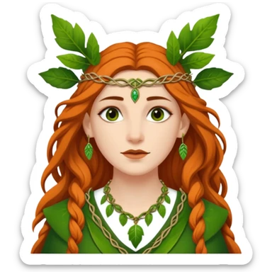 Leaf-necklace druid queen sticker