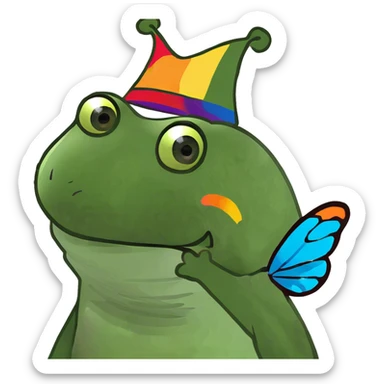 Rainbow with butterflies  sticker