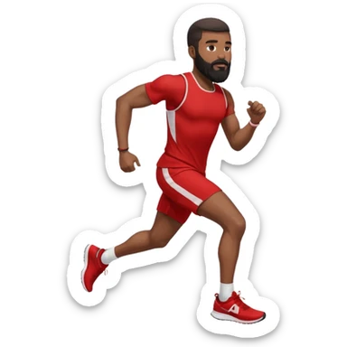 blackman with full beard running exercise sport red clothes sticker
