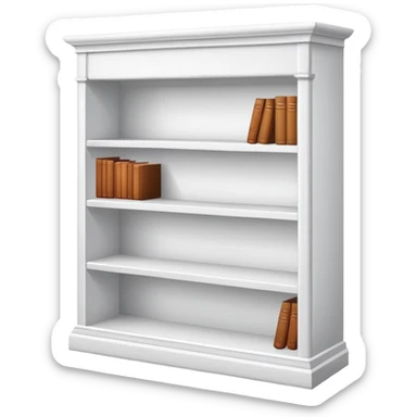 Beautiful white bookshelf aesthetic  sticker