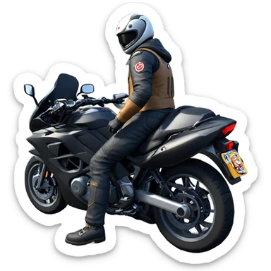 outdoor motorcycle adventure scene sticker