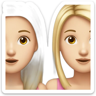 one white girl whispers in the ear of another white girl sticker