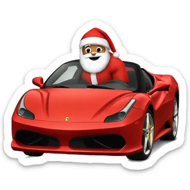 Santa in a Ferrari  sticker