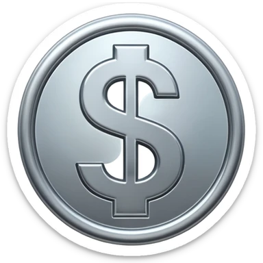 $ dollar metal symbol sticker