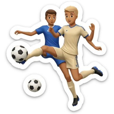 Can you generate an Apple style emoji of a Rabona soccer shot. Just show the legs sticker