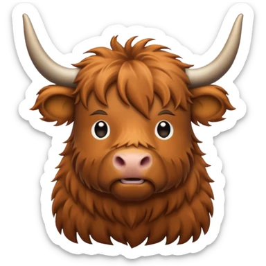 highland cow emoji outline sticker