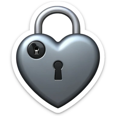 emo heart with a black lock sticker