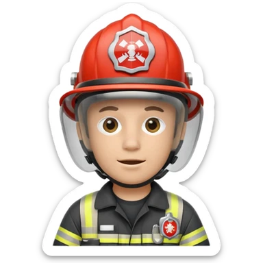Firefighter with respiratory protection white color helmet sticker