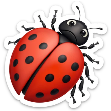 ladybug but the black dots are black hearts sticker