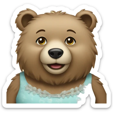 Bear in a dress sticker