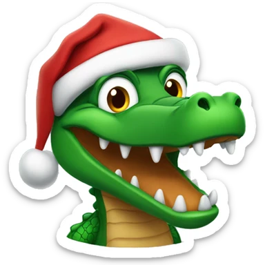 Gator in Santa hat sticker