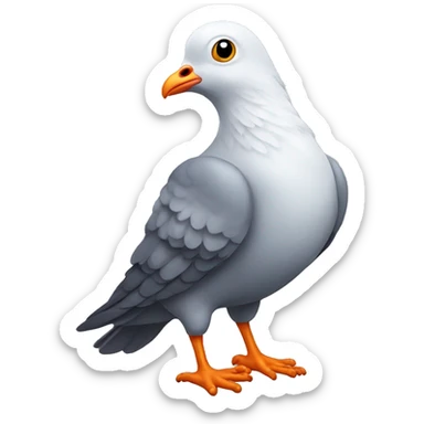 A pigeon with a foot in a cast sticker