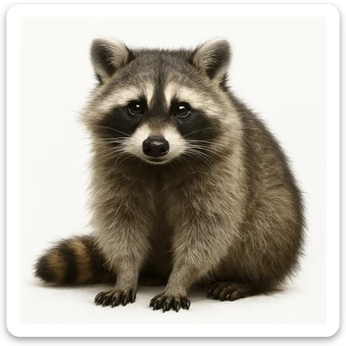 raccoon white background sticker