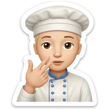 A hand making the chef’s kiss gesture: fingers pinched together, thumb and fingertips touching, as if saying ‘perfection’ or ‘delicious sticker