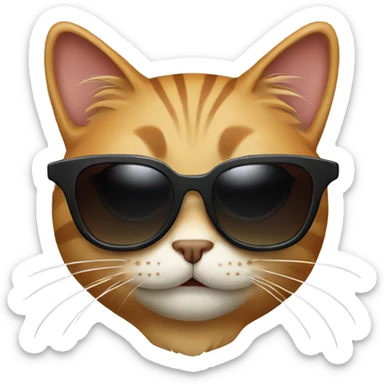 Cat with sunglasses sticker