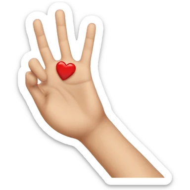 Hand doing a heart sticker