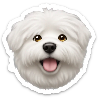 white fluffy dog meatball nose face  sticker