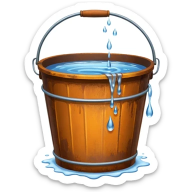 leaking bucket sticker