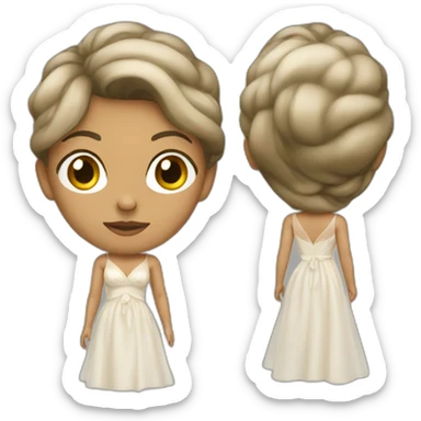 Woman wearing a translucent gown sticker