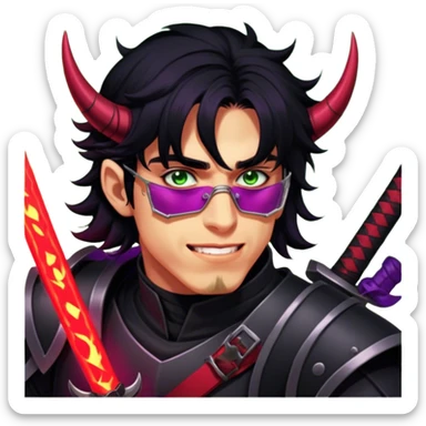 Demon-Horned Warrior sticker