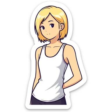 blonde girl in tank top sticker