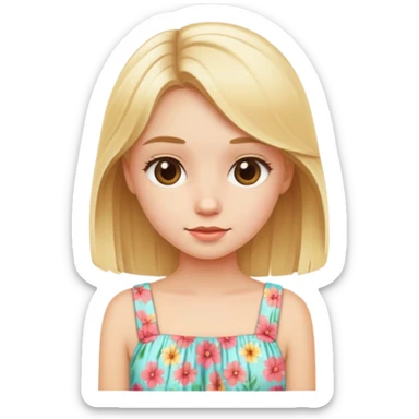 cute blonde girl wearing summer dress  sticker