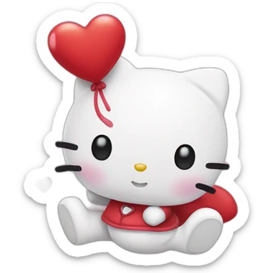 hello kitty falling in love sticker