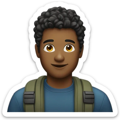 A young man making podcasts sticker