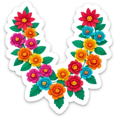festive and vibrant garland of traditional mexican  sticker