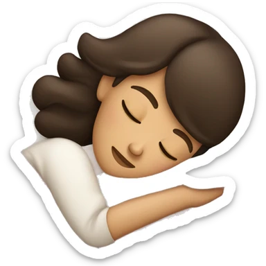 Brunette girl sleeping sticker