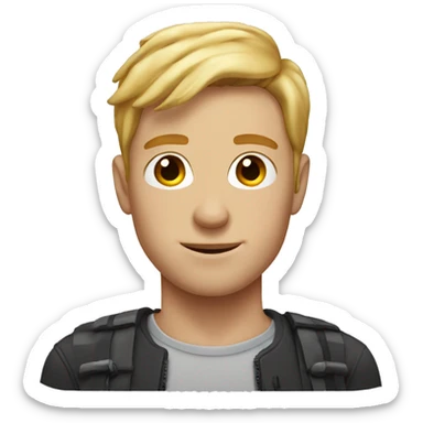 blonde freckle guy sticker