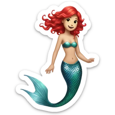 Redhead mermaid sticker