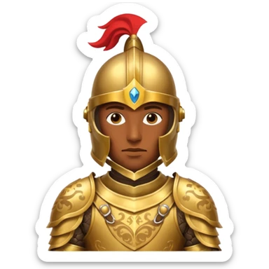 gold knight, brown skin sticker