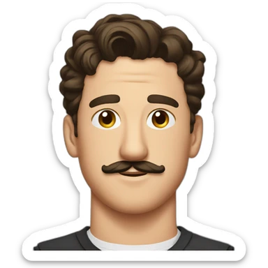 miles teller with mustache sticker